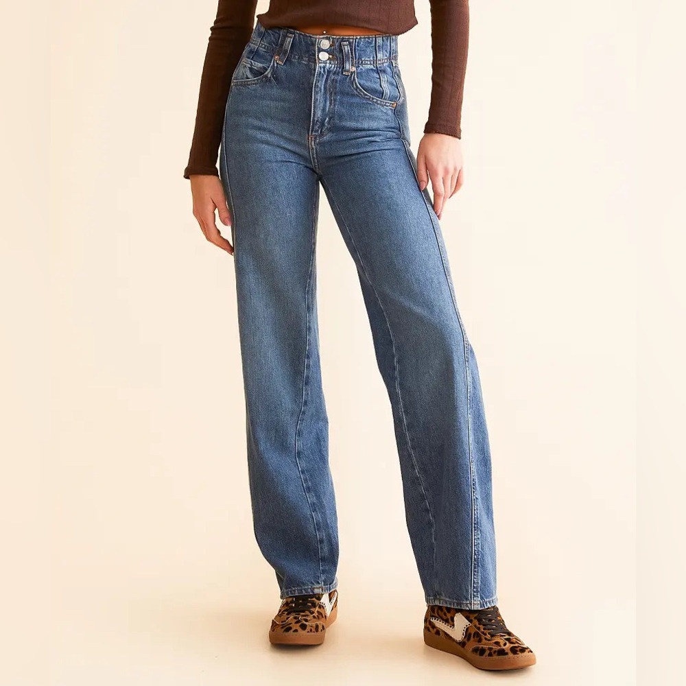 Free People We The Free Aster Straight Leg Jeans in Swarm size 24